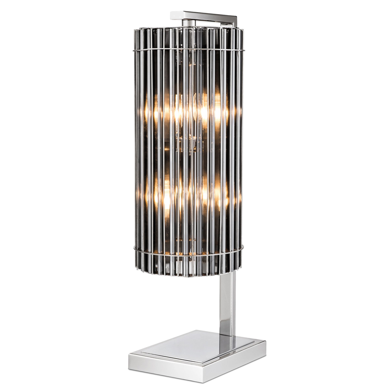 Настольная лампа Eichholtz Table Lamp Pimlico Nickel Никель Стекло Смок Настольная лампа Eichholtz Table Lamp Pimlico Nickel Никель Стекло Смок в Костроме | Loft Concept