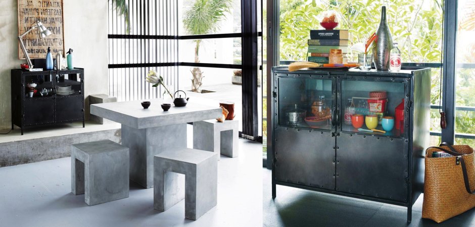 Буфет металлический в стиле Лофт Industrial Vitre Small Buffet Буфет металлический в стиле Лофт Industrial Vitre Small Buffet - Loft-Concept в Костроме