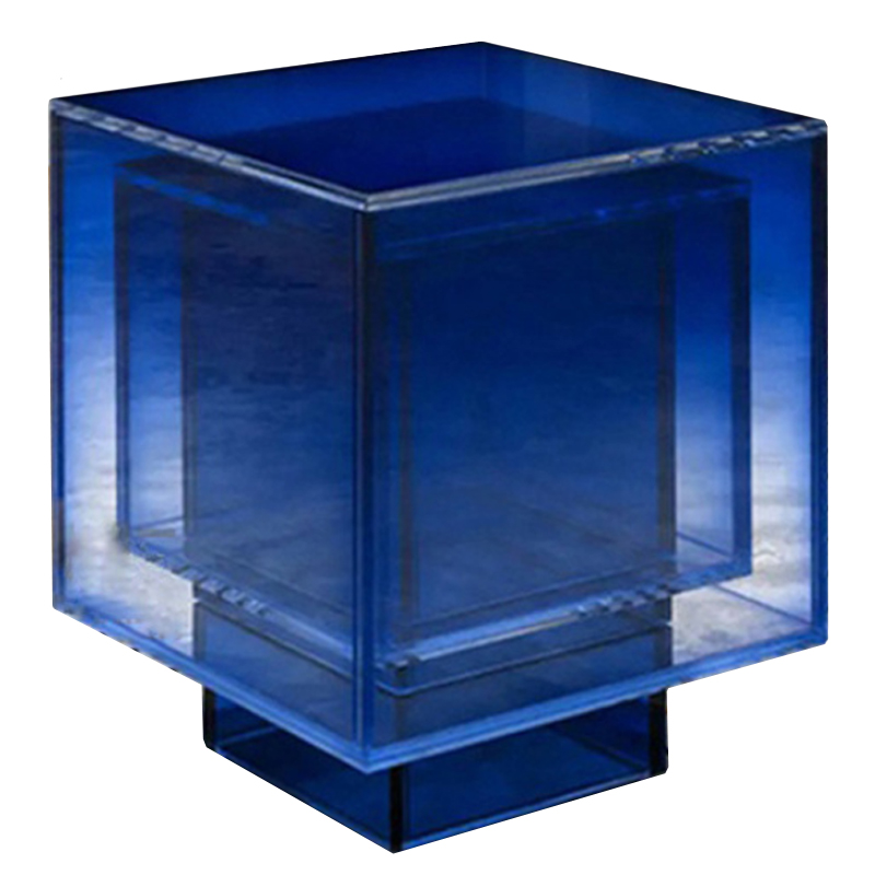 Дизайнерский журнальный стол Glass Square Синий studio BUZAO Синий Дизайнерский журнальный стол Glass Square Синий studio BUZAO Синий в Костроме | Loft Concept
