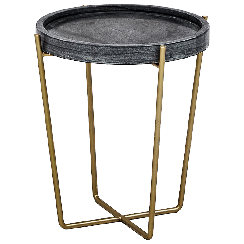 Приставной стол Orlate side table Латунь Черный Приставной стол Orlate side table Латунь Черный в Костроме | Loft Concept