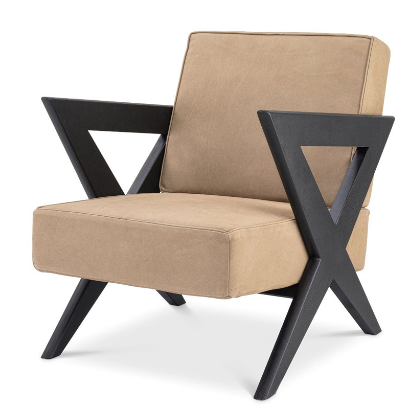 Кресло Eichholtz Chair Felippe Черный Бежевый Кресло Eichholtz Chair Felippe Черный Бежевый в Костроме | Loft Concept