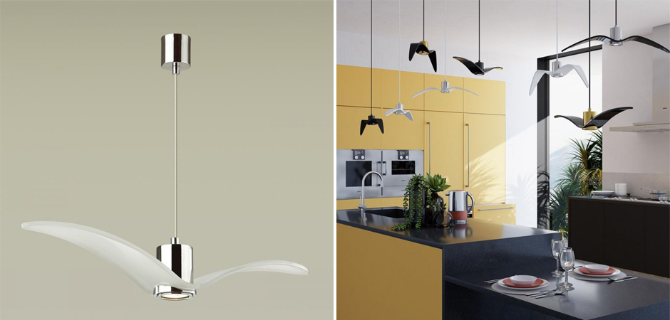 Подвесной светильник Seagull Scope Chrome белый Подвесной светильник Seagull Scope Chrome белый - Loft-Concept в Костроме