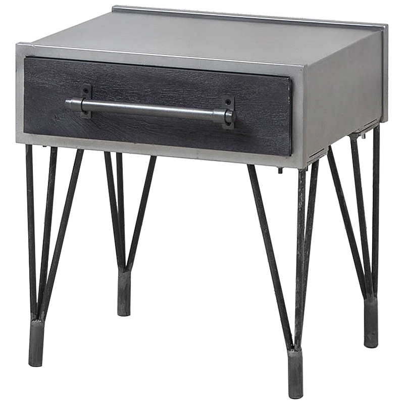 Тумба Ralph Metal Nightstand Серый Черный Тумба Ralph Metal Nightstand Серый Черный в Костроме | Loft Concept