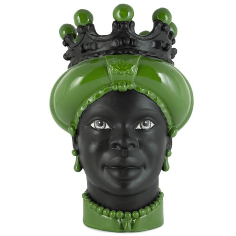 Ваза VASE MORO LADY CROWN DARK light green Черный Зеленый Ваза VASE MORO LADY CROWN DARK light green Черный Зеленый в Костроме | Loft Concept