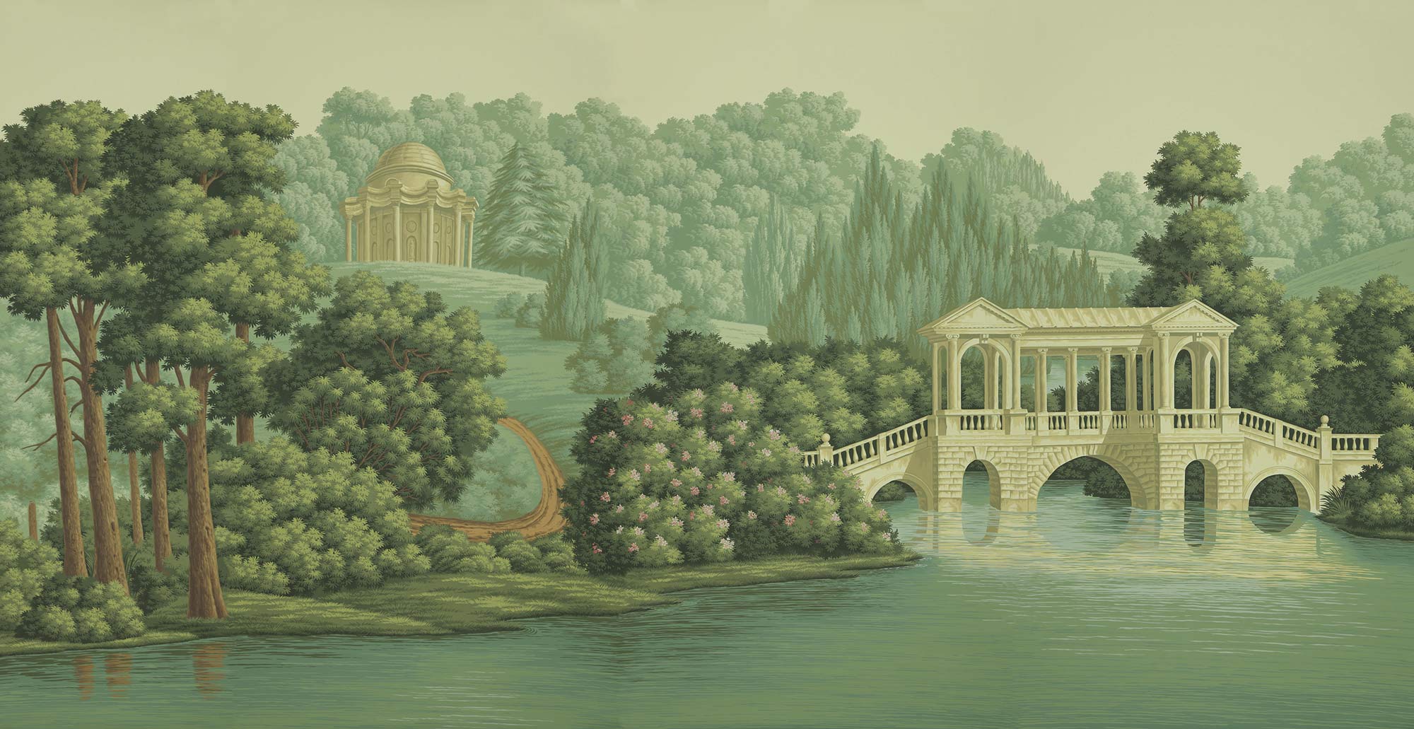 Обои ручная роспись English Landscape Verdoyant on scenic paper Обои ручная роспись English Landscape Verdoyant on scenic paper - постер Loft-Concept в Костроме