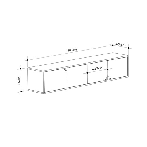ТВ-тумба подвесная цвета древесины с 4-мя темно-серыми дверцами SPARK TV STAND OAK ANTHRACITE ТВ-тумба подвесная цвета древесины с 4-мя темно-серыми дверцами SPARK TV STAND OAK ANTHRACITE в Костроме