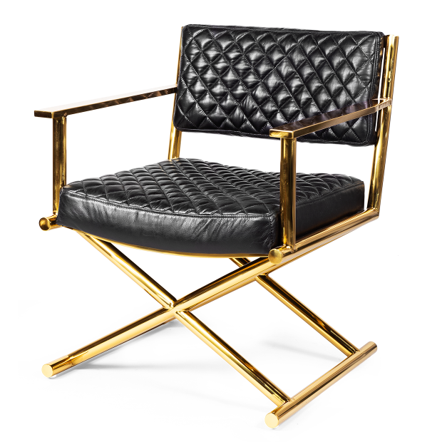 Кресло кожаное Director gold and black Черный Золотой Кресло кожаное Director gold and black Черный Золотой в Костроме | Loft Concept