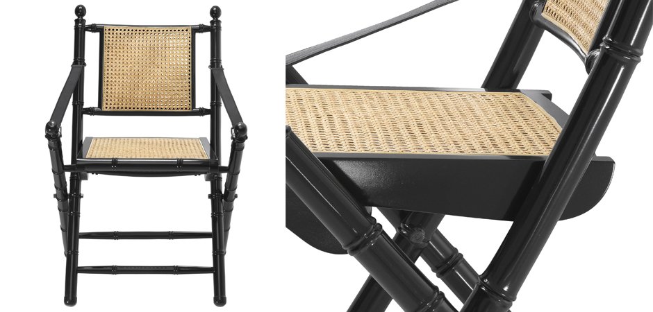 Стул Eichholtz Folding Chair Bolsena Black Стул Eichholtz Folding Chair Bolsena Black - Loft-Concept в Костроме