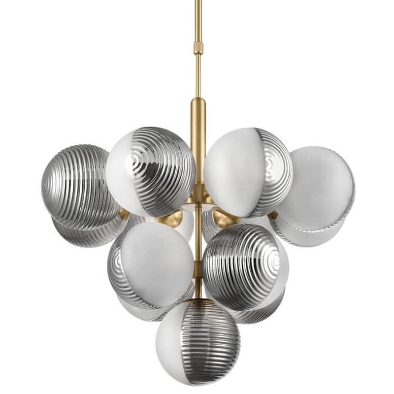 Люстра Ademar Chandelier 13 plafond Золотой Белый Серый Люстра Ademar Chandelier 13 plafond Золотой Белый Серый в Костроме | Loft Concept