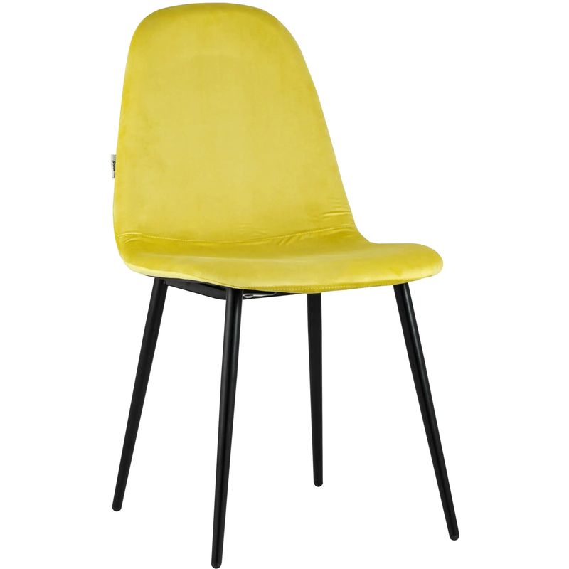 Стул Archie Chair Черные ножки Желтый Велюр Желтый Черный Стул Archie Chair Черные ножки Желтый Велюр Желтый Черный в Костроме | Loft Concept