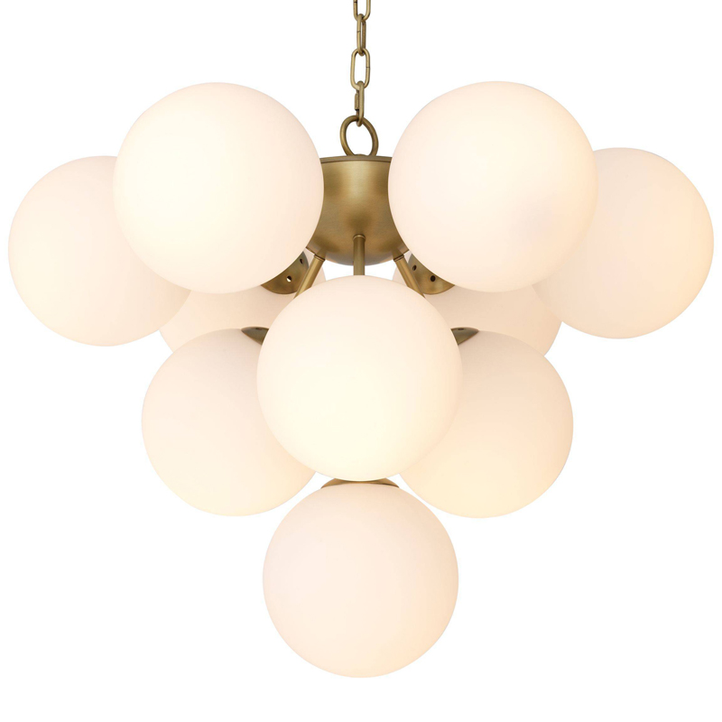 Люстра Eichholtz Chandelier Icaro Латунь Античная полированная Белый Люстра Eichholtz Chandelier Icaro Латунь Античная полированная Белый в Костроме | Loft Concept