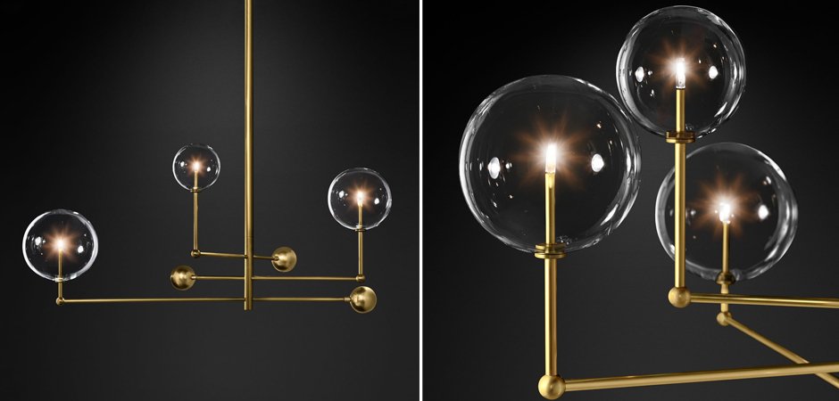 Подвесной светильник Globe Mobile 3 brass Подвесной светильник Globe Mobile 3 brass - Loft-Concept в Костроме
