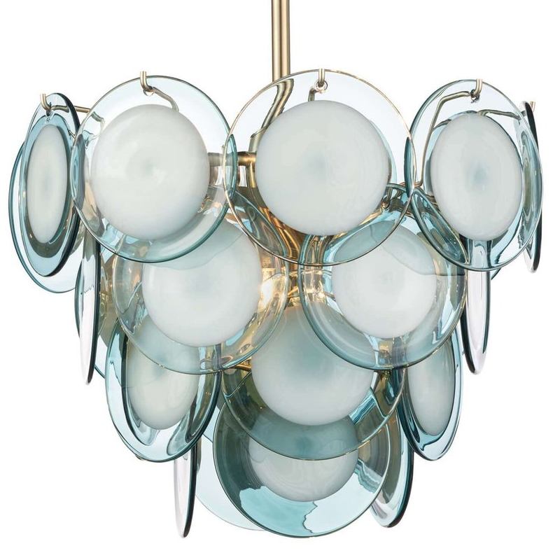 Люстра Ife Aqua Glass Chandelier Золотой Светло-голубой Люстра Ife Aqua Glass Chandelier Золотой Светло-голубой в Костроме | Loft Concept