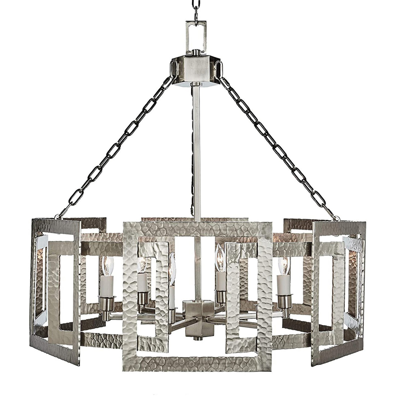 Люстра Textured Cage Pendant Lamp Silver Chandelier Серебряный Люстра Textured Cage Pendant Lamp Silver Chandelier Серебряный в Костроме | Loft Concept
