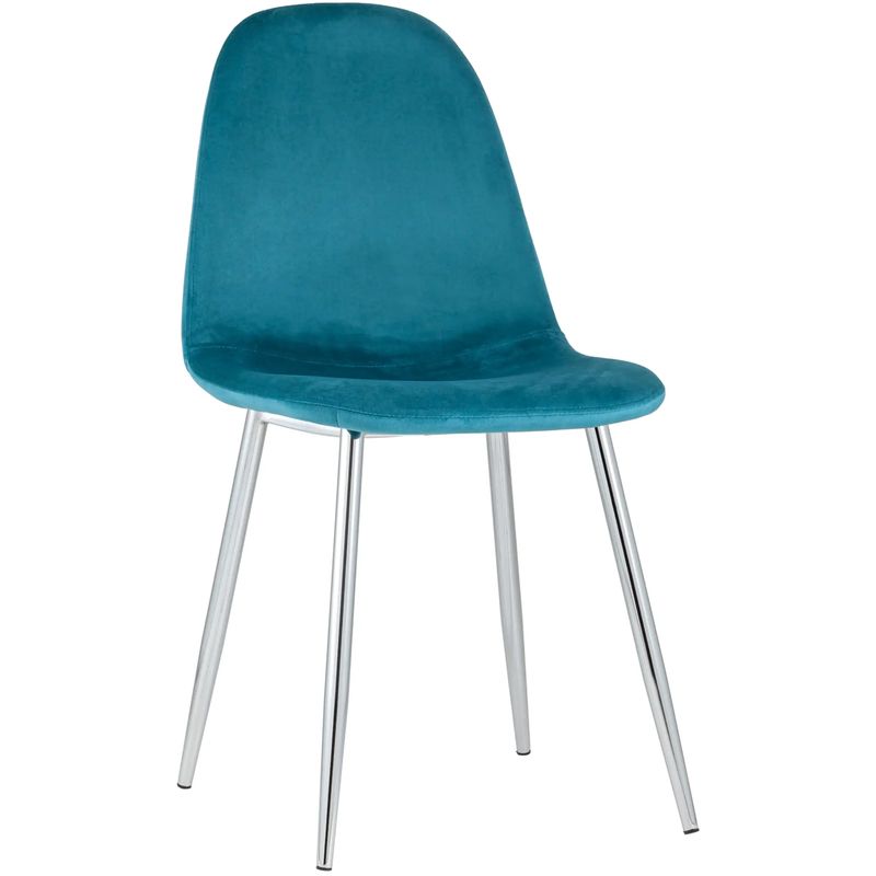 Стул Archie Chair Темно-Бирюзовый Велюр Хромированные ножки Бирюзовый Серебряный Стул Archie Chair Темно-Бирюзовый Велюр Хромированные ножки Бирюзовый Серебряный в Костроме | Loft Concept