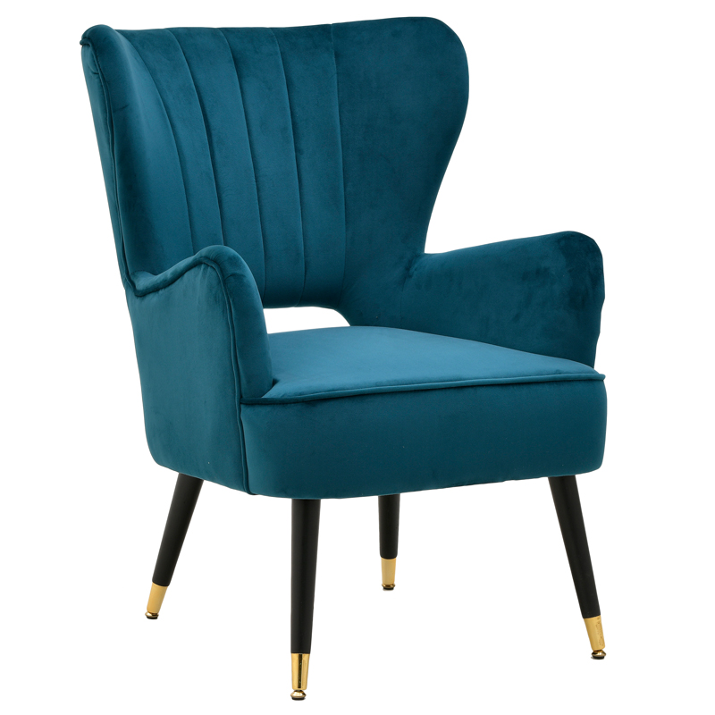 Кресло Drummond Armchairs Blue Морская синь Черный Кресло Drummond Armchairs Blue Морская синь Черный в Костроме | Loft Concept