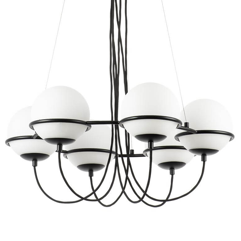 Люстра Melissa Chandelier Black 6 Белый Черный Люстра Melissa Chandelier Black 6 Белый Черный в Костроме | Loft Concept