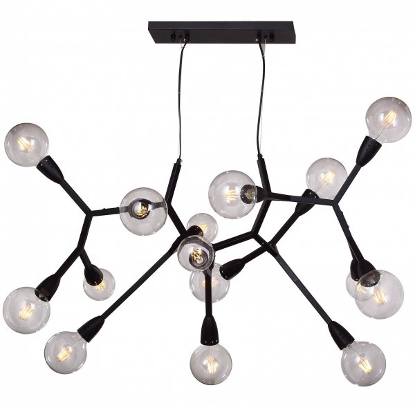 Люстра Polygon Chandelier 15 Black Черный Люстра Polygon Chandelier 15 Black Черный в Костроме | Loft Concept