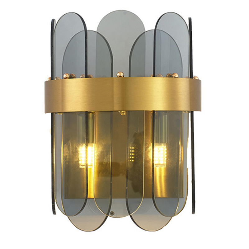 Бра Blount Smokey Wall Lamp Светло-серый Латунь Бра Blount Smokey Wall Lamp Светло-серый Латунь в Костроме | Loft Concept