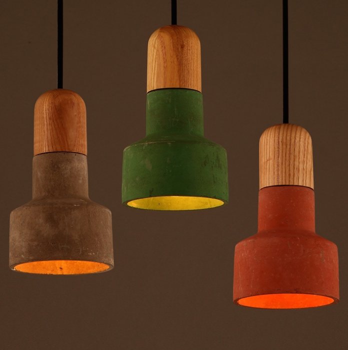 Подвесной светильник Art Concrete Wooden Cope Подвесной светильник Art Concrete Wooden Cope в Костроме | Loft Concept