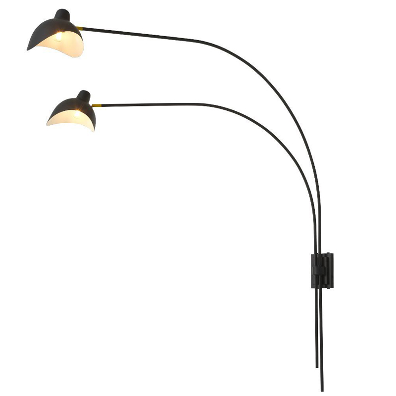 Бра Eichholtz Wall Lamp Mitch Black Черный Латунь Античная полированная Бра Eichholtz Wall Lamp Mitch Black Черный Латунь Античная полированная в Костроме | Loft Concept