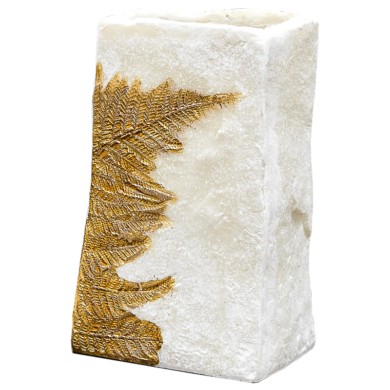 Ваза Ancient Fossil Vase 23 см Белый Золотой Ваза Ancient Fossil Vase 23 см Белый Золотой в Костроме | Loft Concept