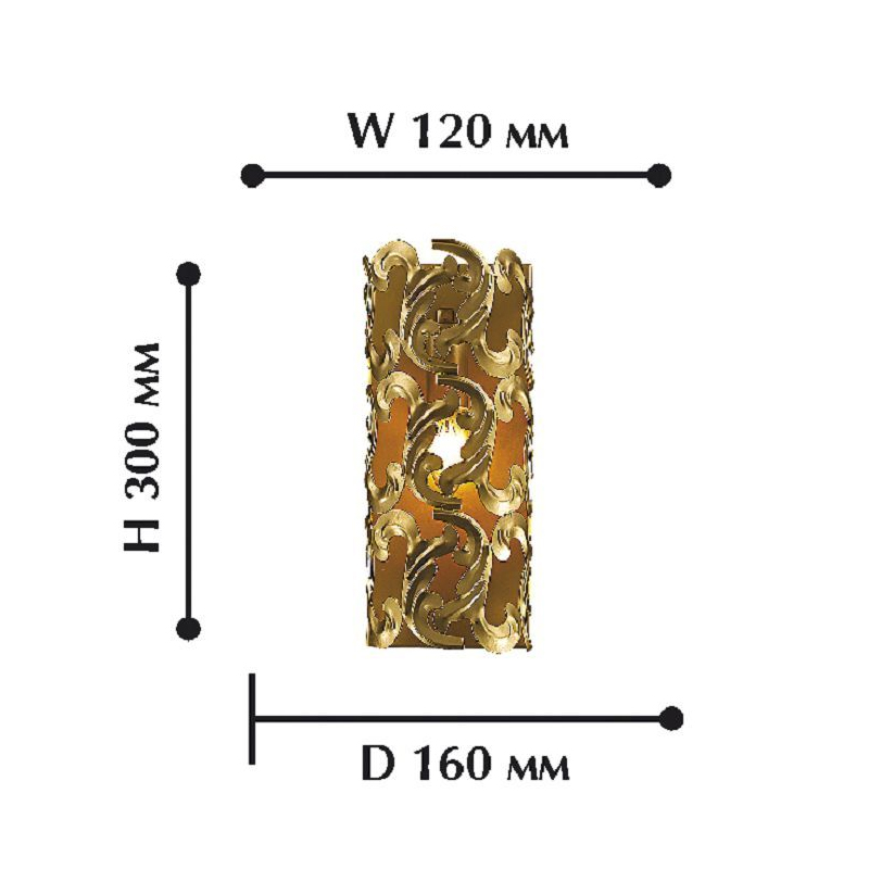 Ажурное бра цвета золота Gold Leaves Ажурное бра цвета золота Gold Leaves в Костроме