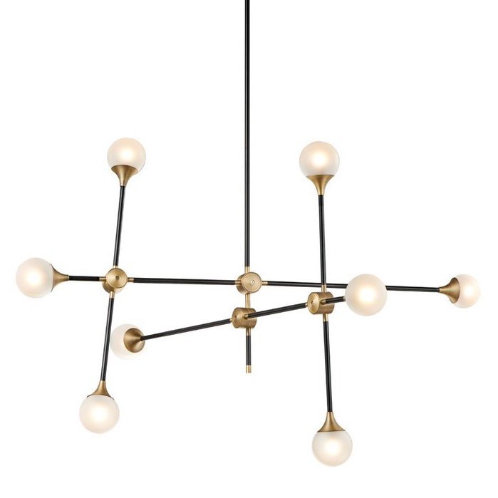 Люстра Baton Chandelier Large Черный Белый Латунь Люстра Baton Chandelier Large Черный Белый Латунь в Костроме | Loft Concept