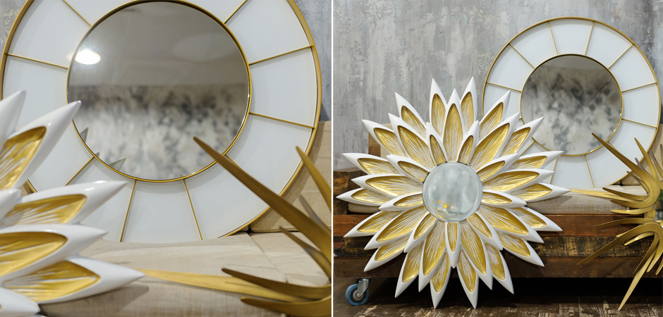 Зеркало Sectors Circle Mirror white Зеркало Sectors Circle Mirror white - Loft-Concept в Костроме