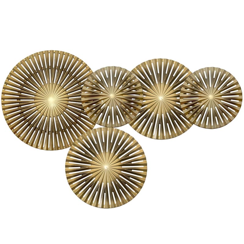 Арт-объект Apollo Brown and Gold Wall Plaque Disc gap 5 Золотой Коричневый в Костроме | Loft Concept 