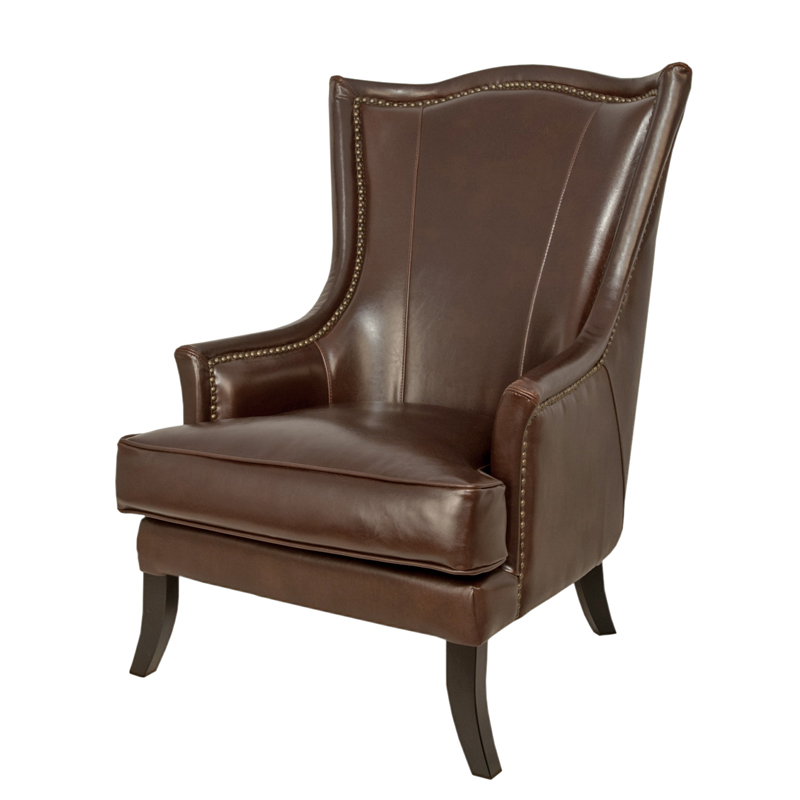 Кресло Gregoir Armchair натуральная кожа Коричневый Кресло Gregoir Armchair натуральная кожа Коричневый в Костроме | Loft Concept