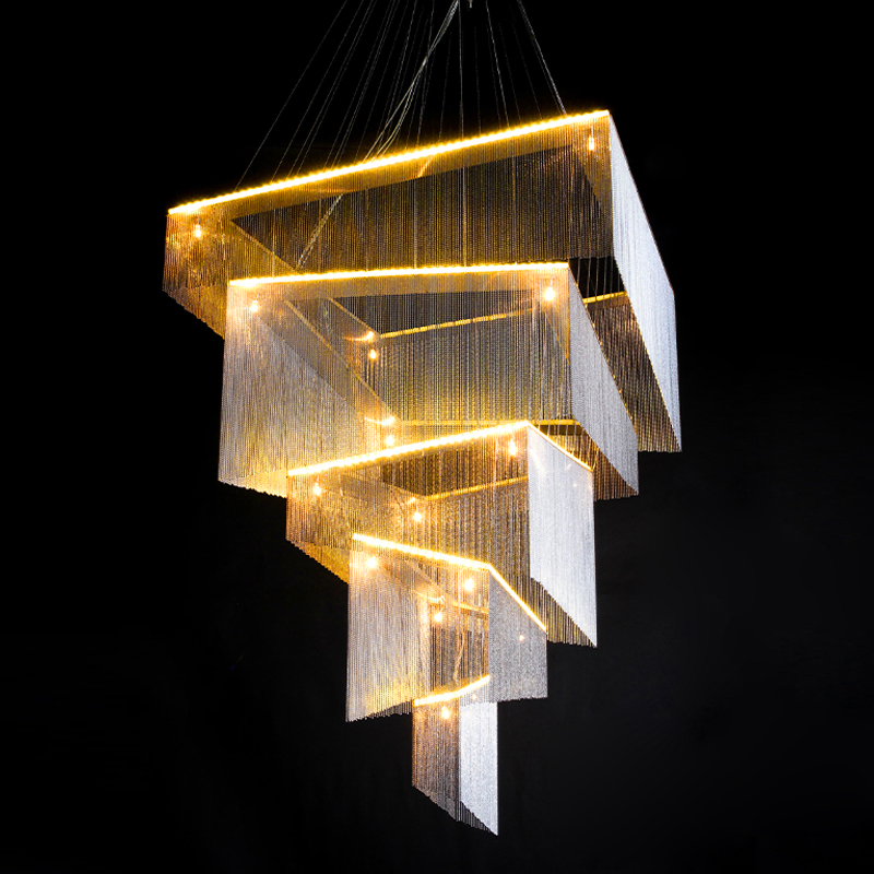 Люстра Золотые цепочки Willowlamp Geometric Storm Gold Золотой Люстра Золотые цепочки Willowlamp Geometric Storm Gold Золотой в Костроме | Loft Concept