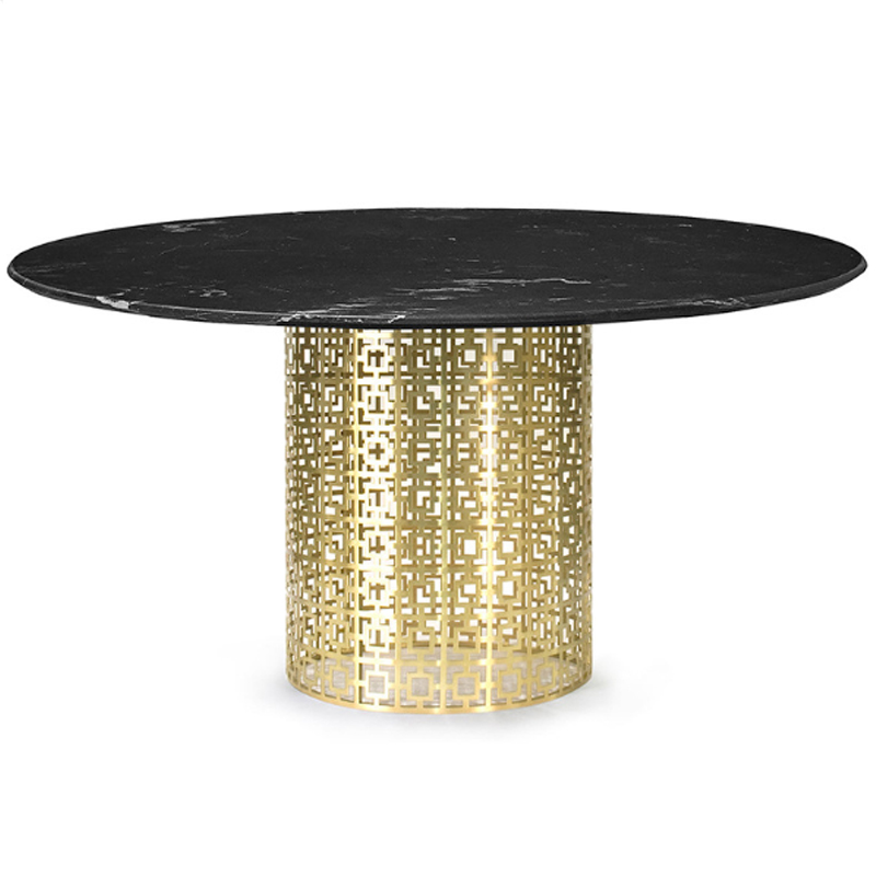 Обеденный стол Jonathan Adler Nixon Dining Table Черная столешница мрамор Золотой Черный Мрамор Nero Обеденный стол Jonathan Adler Nixon Dining Table Черная столешница мрамор Золотой Черный Мрамор Nero в Костроме | Loft Concept