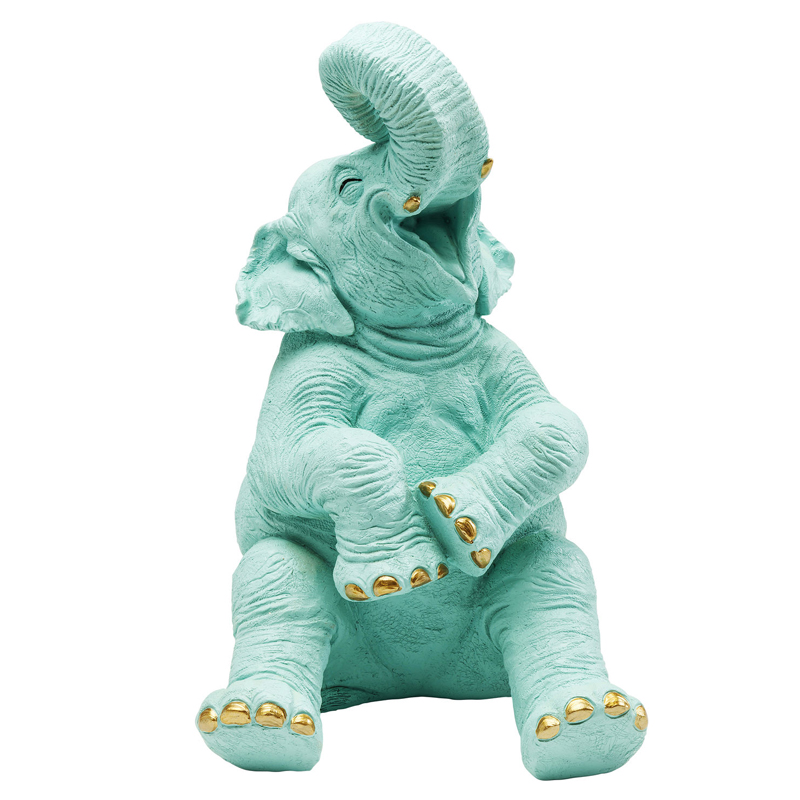 Статуэтка Funny Animals Elephant Голубой Золотой Статуэтка Funny Animals Elephant Голубой Золотой в Костроме | Loft Concept