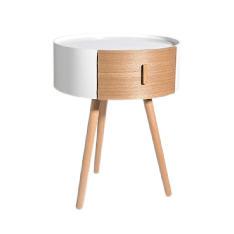 Тумбочка Stockholm White & Beige Сircle Белый Бежевый Тумбочка Stockholm White & Beige Сircle Белый Бежевый в Костроме | Loft Concept