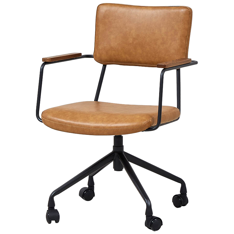 Кресло на колесах Ryan Loft Chair Коричневый Черный Кресло на колесах Ryan Loft Chair Коричневый Черный в Костроме | Loft Concept