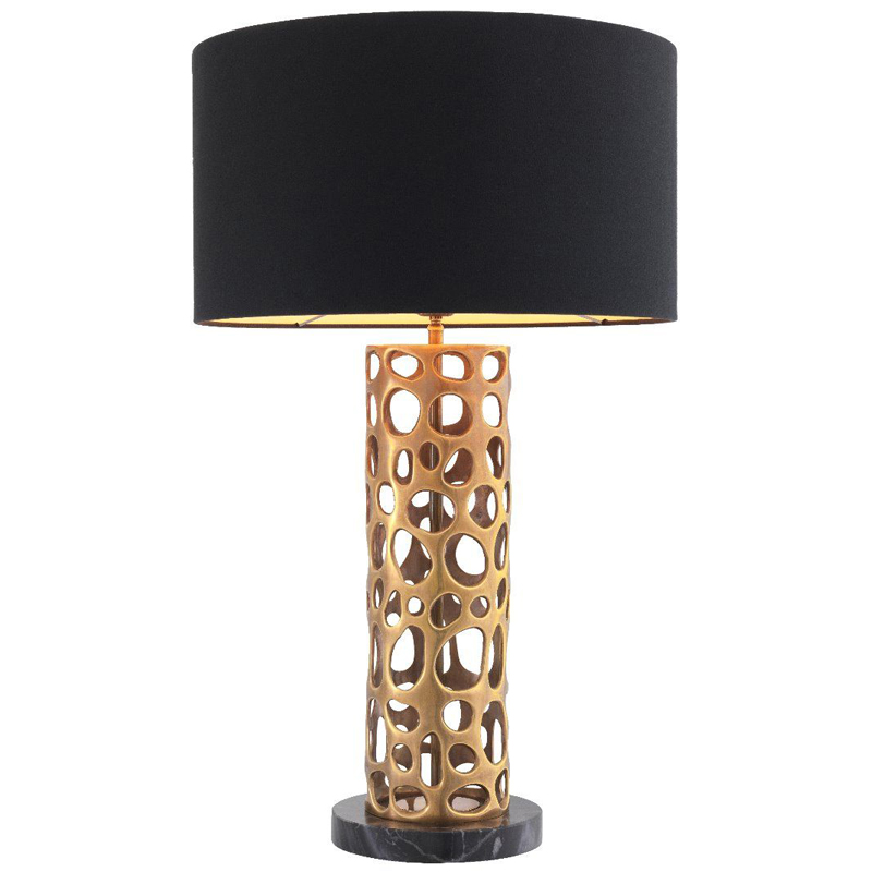 Настольная лампа Eichholtz Table Lamp Dix Brass Черный Винтажная латунь Черный Мрамор Nero Золотой Настольная лампа Eichholtz Table Lamp Dix Brass Черный Винтажная латунь Черный Мрамор Nero Золотой в Костроме | Loft Concept