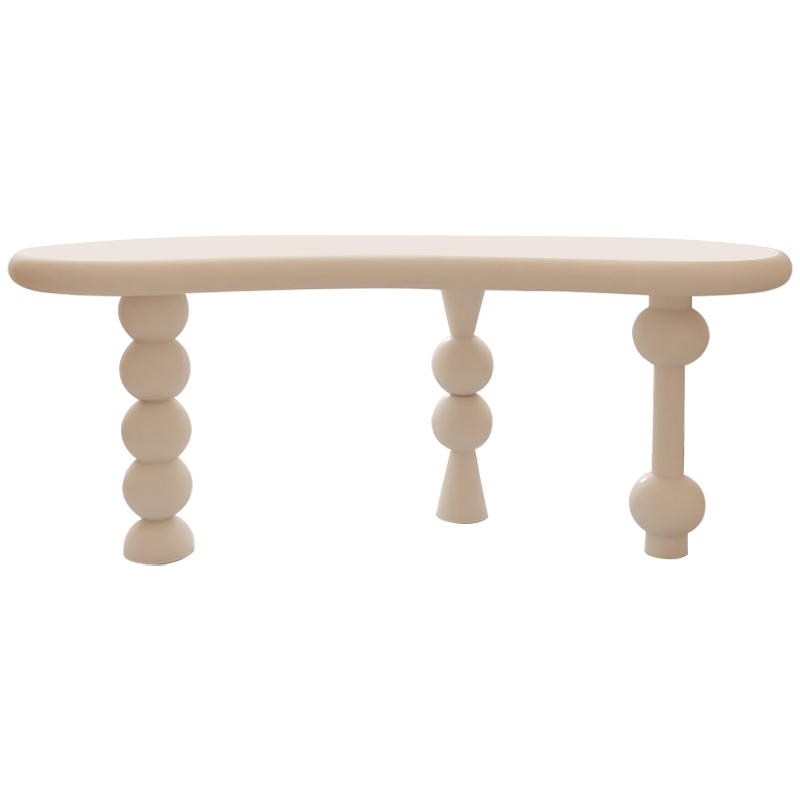 Рабочий стол Zane Unique Shape Desk Бежевый Рабочий стол Zane Unique Shape Desk Бежевый в Костроме | Loft Concept