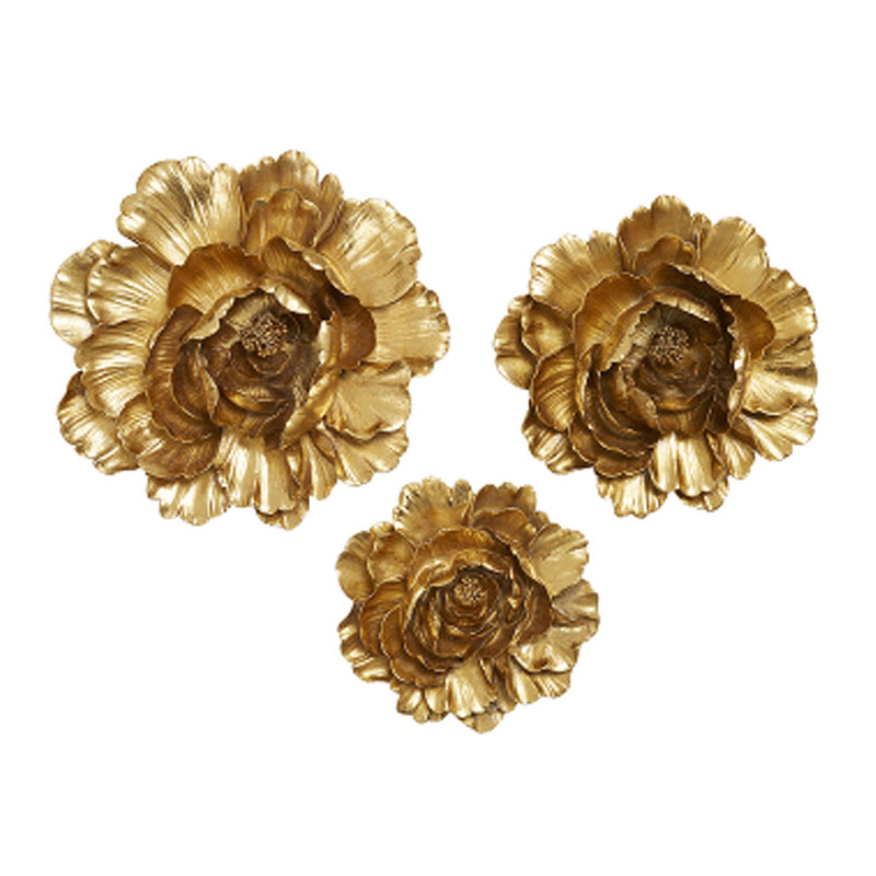 Аксессуар на стену Decor Flowers Rose Hip gold Золотой Аксессуар на стену Decor Flowers Rose Hip gold Золотой в Костроме | Loft Concept