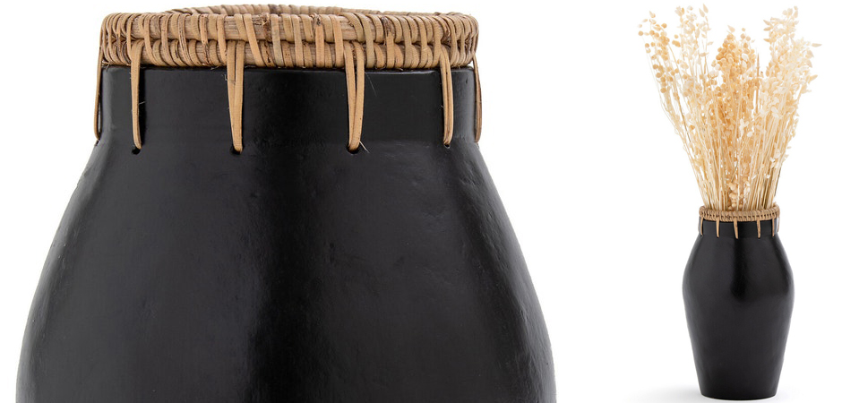 Ваза Ceramic Vase & Rattan D15 Ваза Ceramic Vase & Rattan D15 - Loft-Concept в Костроме