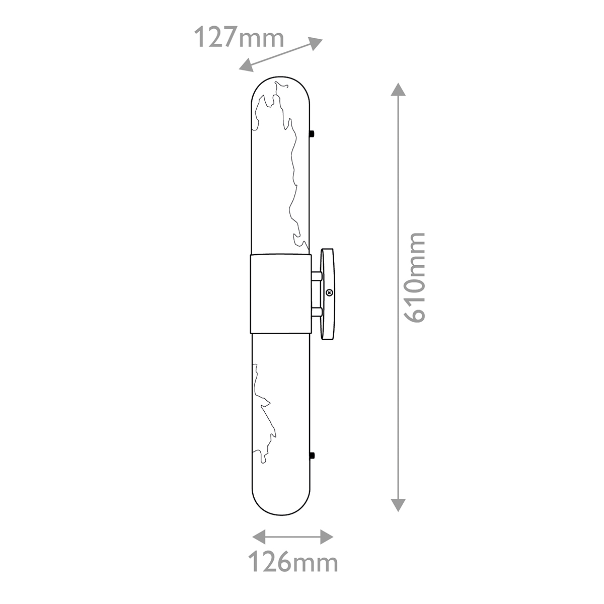 Бра для ванных комнат вертикальное с вытянутым плафоном из алебастра Hinkley в Костроме