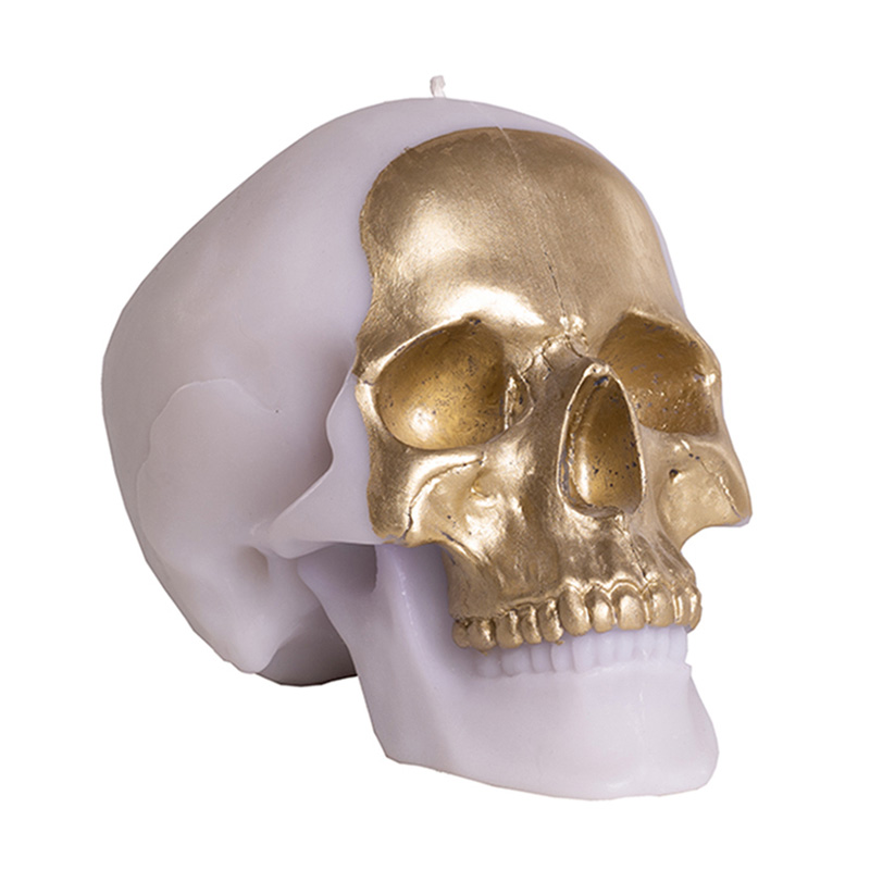 Свеча Gold Skull Белый Золотой Свеча Gold Skull Белый Золотой в Костроме | Loft Concept