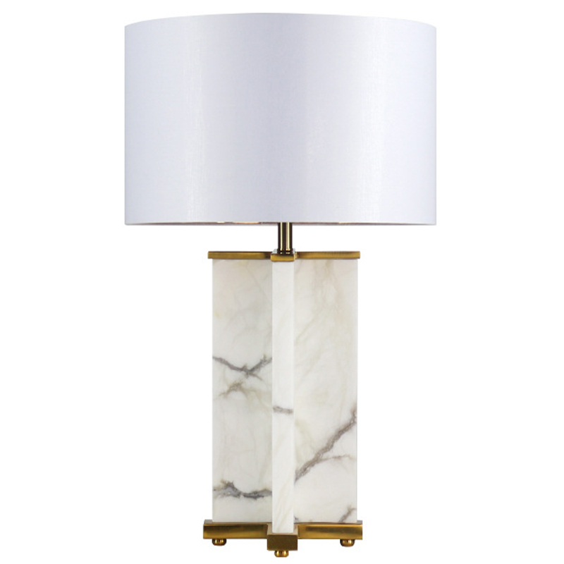 Настольная лампа Cecily Marble Table Lamp Белый Белый Мрамор Bianco Латунь Настольная лампа Cecily Marble Table Lamp Белый Белый Мрамор Bianco Латунь в Костроме | Loft Concept