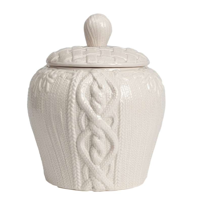 Ваза Knitted Pattern с крышкой Белый Ваза Knitted Pattern с крышкой Белый в Костроме | Loft Concept