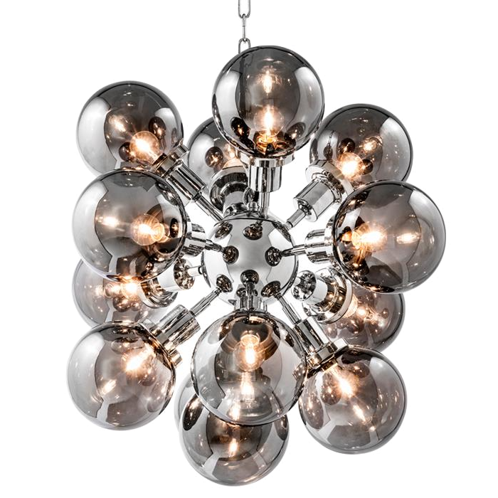 Люстра Chandelier Ludlow Nickel Никель Дымчатый (Smoke) Люстра Chandelier Ludlow Nickel Никель Дымчатый (Smoke) в Костроме | Loft Concept