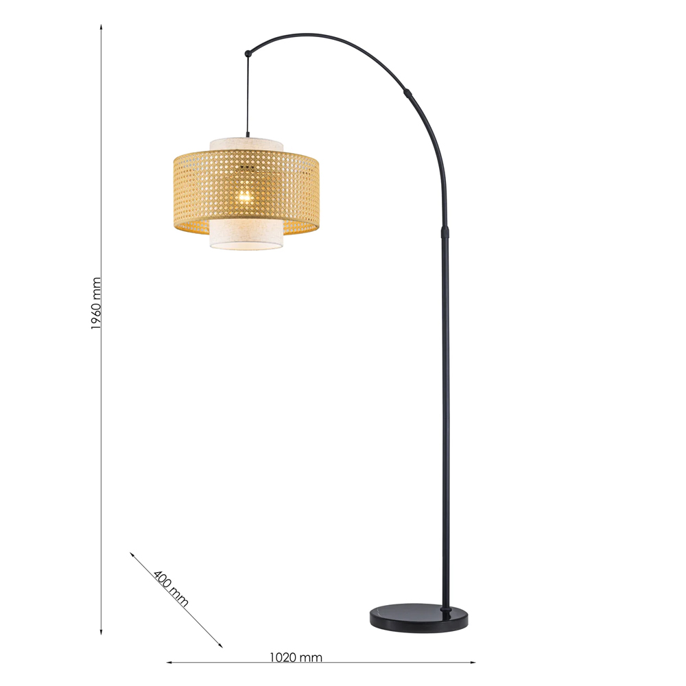 Торшер с декоративным поясом из плетеного бамбука Biuloggicu в Костроме