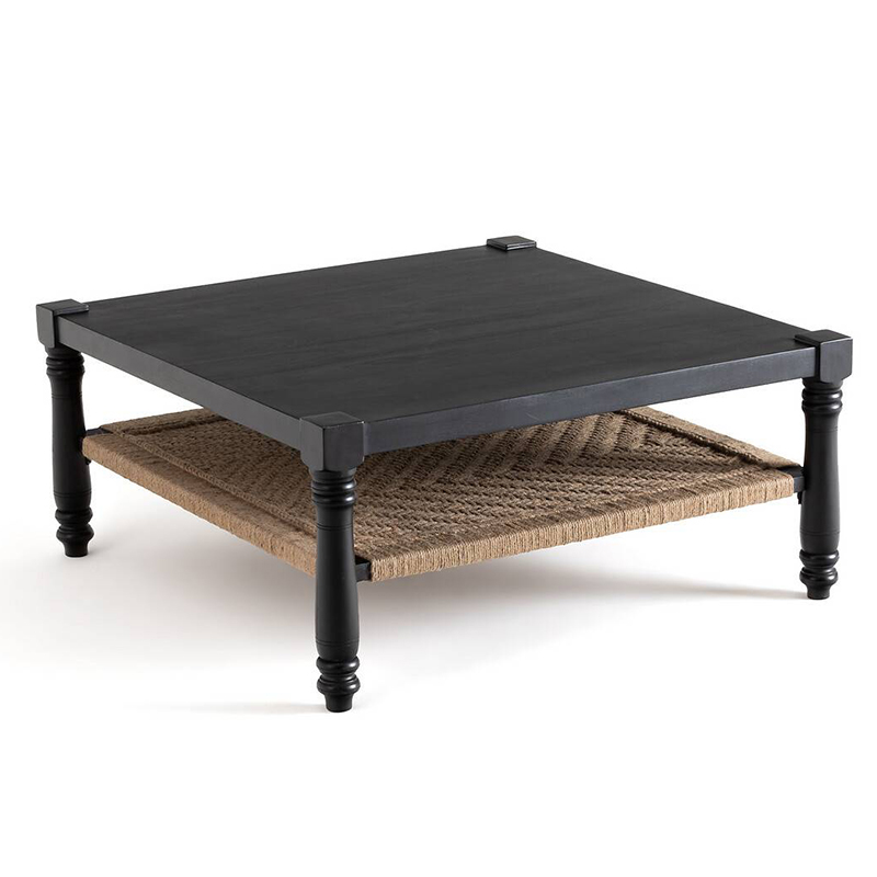 Кофейный стол Didrik Wicker Coffee Table Черный Коричневый Кофейный стол Didrik Wicker Coffee Table Черный Коричневый в Костроме | Loft Concept