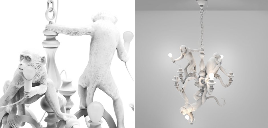 Люстра Seletti Monkey Chandelier White Люстра Seletti Monkey Chandelier White - Loft-Concept в Костроме