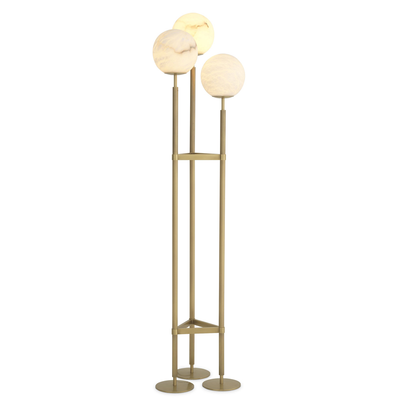 Торшер Eichholtz Floor Lamp Fiori Латунь Белый Торшер Eichholtz Floor Lamp Fiori Латунь Белый в Костроме | Loft Concept