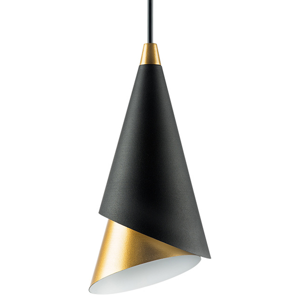 Подвесной светильник Lucio Black and Gold One Черный Золотой Подвесной светильник Lucio Black and Gold One Черный Золотой в Костроме | Loft Concept